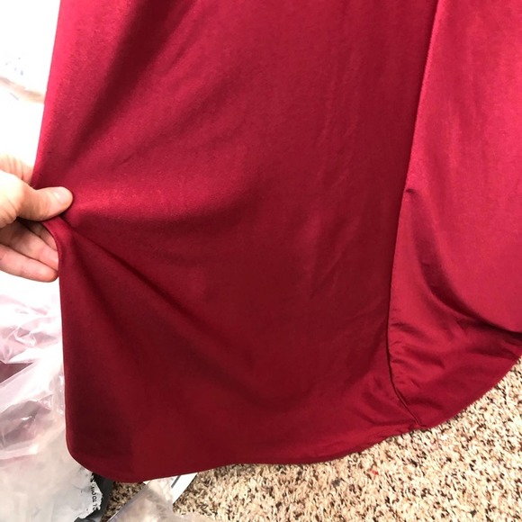 LA FEMME 26141 Burgundy High Neck Low back Gown - Picture 10 of 16